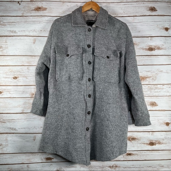 Frank & Oak Other - Button Down Grey Frank and Oak Overcoat Shirt Jacket (Shacket) | Size Large